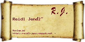Reidl Jenő névjegykártya