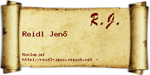 Reidl Jenő névjegykártya